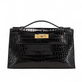 Black Premium Crocodile Clutch - Arvelle Paris