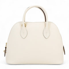 25cm Ivory Cross-Grain Calfskin Handbag - Arvelle Paris