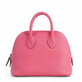 Mini Bolide 1923 Rose Azalee Evercolor Leather Handbag – Silver Hardware - ArvelleParis