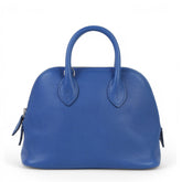 Mini Bolide 1923 Bleu France Evercolor Leather Handbag – Silver Hardware - ArvelleParis