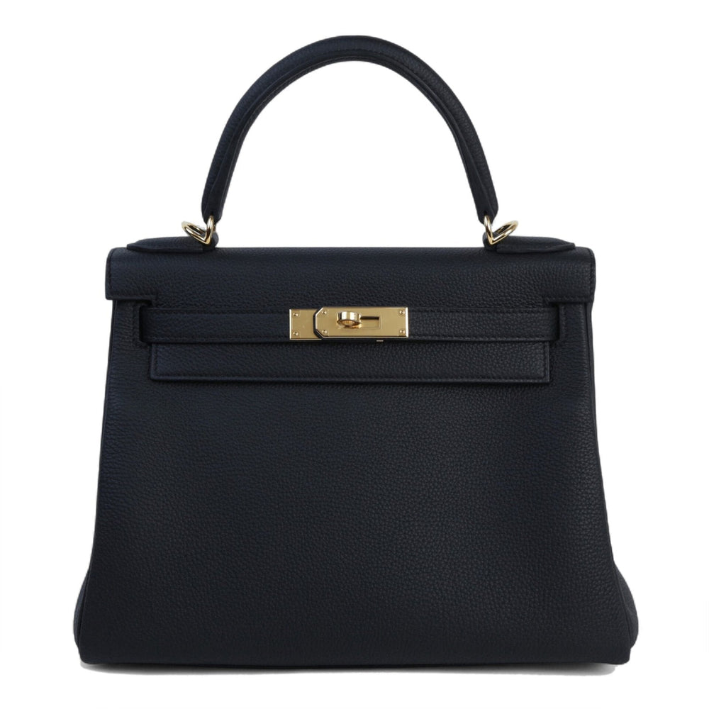 28cm Black Pebbled Calfskin Handbag - Arvelle Paris