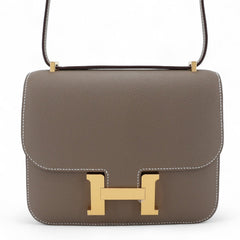 Arvelle Crossbody 19 Taupe Cross-Grain Calfskin - Arvelle Paris