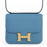 Arvelle Crossbody 19 Denim Blue Cross-Grain Calfskin - Arvelle Paris