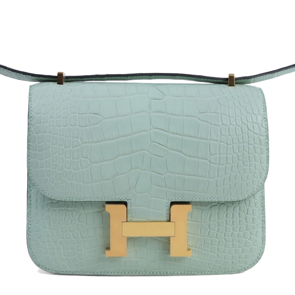 Arvelle Crossbody 19 Water Green Matte Alligator - Arvelle Paris