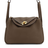 26cm Taupe Soft Grain Calfskin Handbag - Arvelle Paris