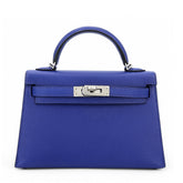 Arvelle Compact II Electric Blue Cross-Grain Calfskin Handbag - Arvelle Paris