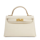 Arvelle Compact II Chalk White Cross-Grain Calfskin Handbag - Arvelle Paris