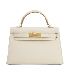 Arvelle Compact II Chalk White Cross-Grain Calfskin Handbag - Arvelle Paris