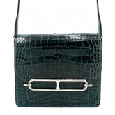 Mini 18cm Cypress Green Alligator Leather Bag - Arvelle Paris