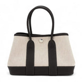 Neo 23 Ebene Ecru Beige Canvas and Negonda Leather Tote - Arvelle Paris