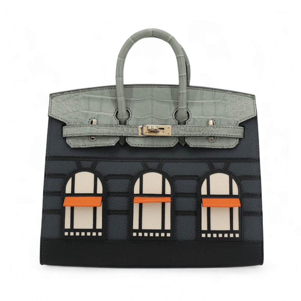 20cm Parisian Multi-Leather Handbag - Arvelle Paris
