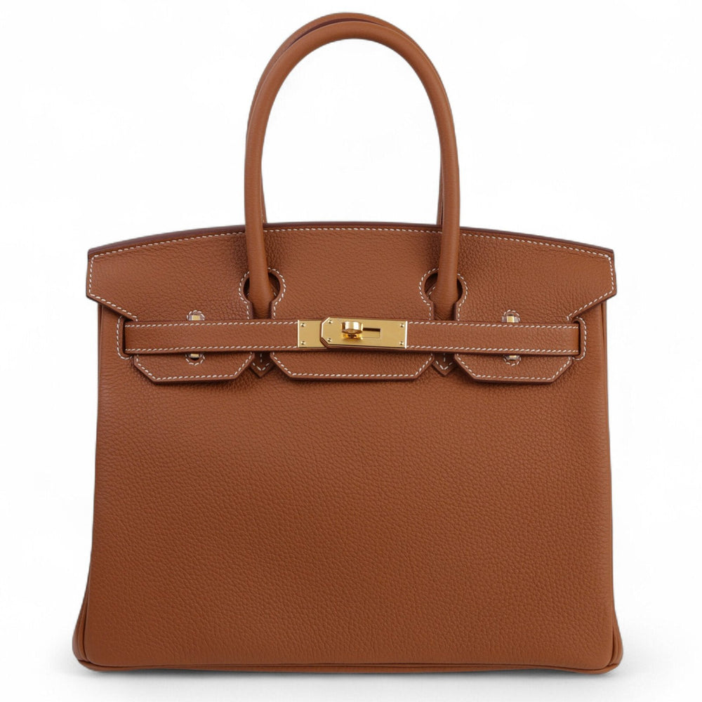 30cm Champagne Gold Pebbled Calfskin Handbag - Arvelle Paris