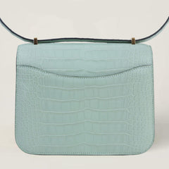 Arvelle Crossbody 19 Water Green Matte Alligator - Arvelle Paris