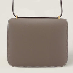 Arvelle Crossbody 19 Taupe Cross-Grain Calfskin - Arvelle Paris
