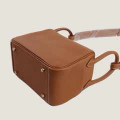 Mini Champagne Gold Soft Grain Calfskin Handbag - Arvelle Paris