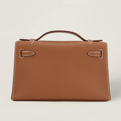 Champagne Gold Smooth Calfskin Clutch - Arvelle Paris