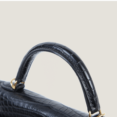 Arvelle Compact II Black Matte Alligator Handbag - Arvelle Paris
