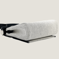 Zip Mini 20 Black & Ecru Canvas with Saddle Leather - Arvelle Paris