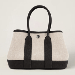 Neo 23 Ebene Ecru Beige Canvas and Negonda Leather Tote - Arvelle Paris