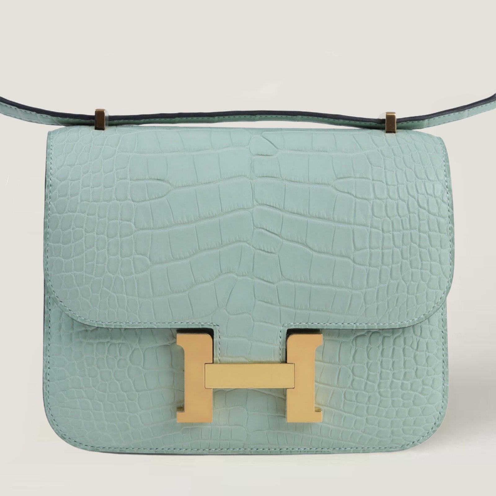 Arvelle Crossbody 19 Water Green Matte Alligator - Arvelle Paris