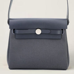 Zip Mini 20 Ardoise Canvas and Vache Hunter Leather Bag - Arvelle Paris