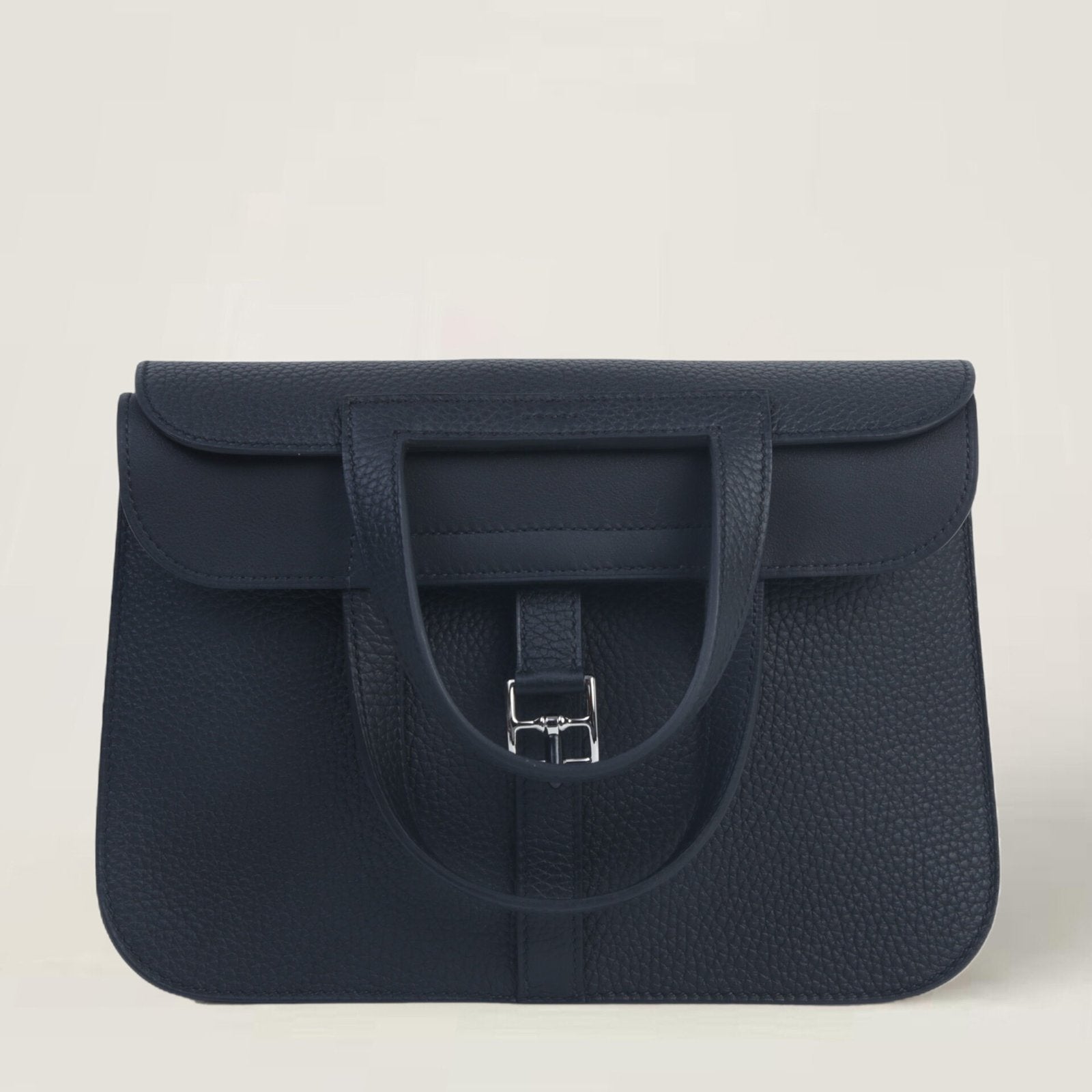 25cm Black Soft Grain Calfskin Handbag - Arvelle Paris