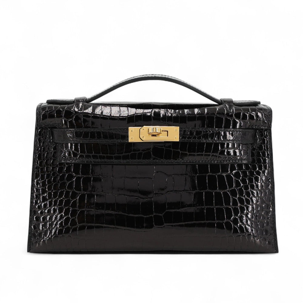 Black Premium Crocodile Clutch - Arvelle Paris