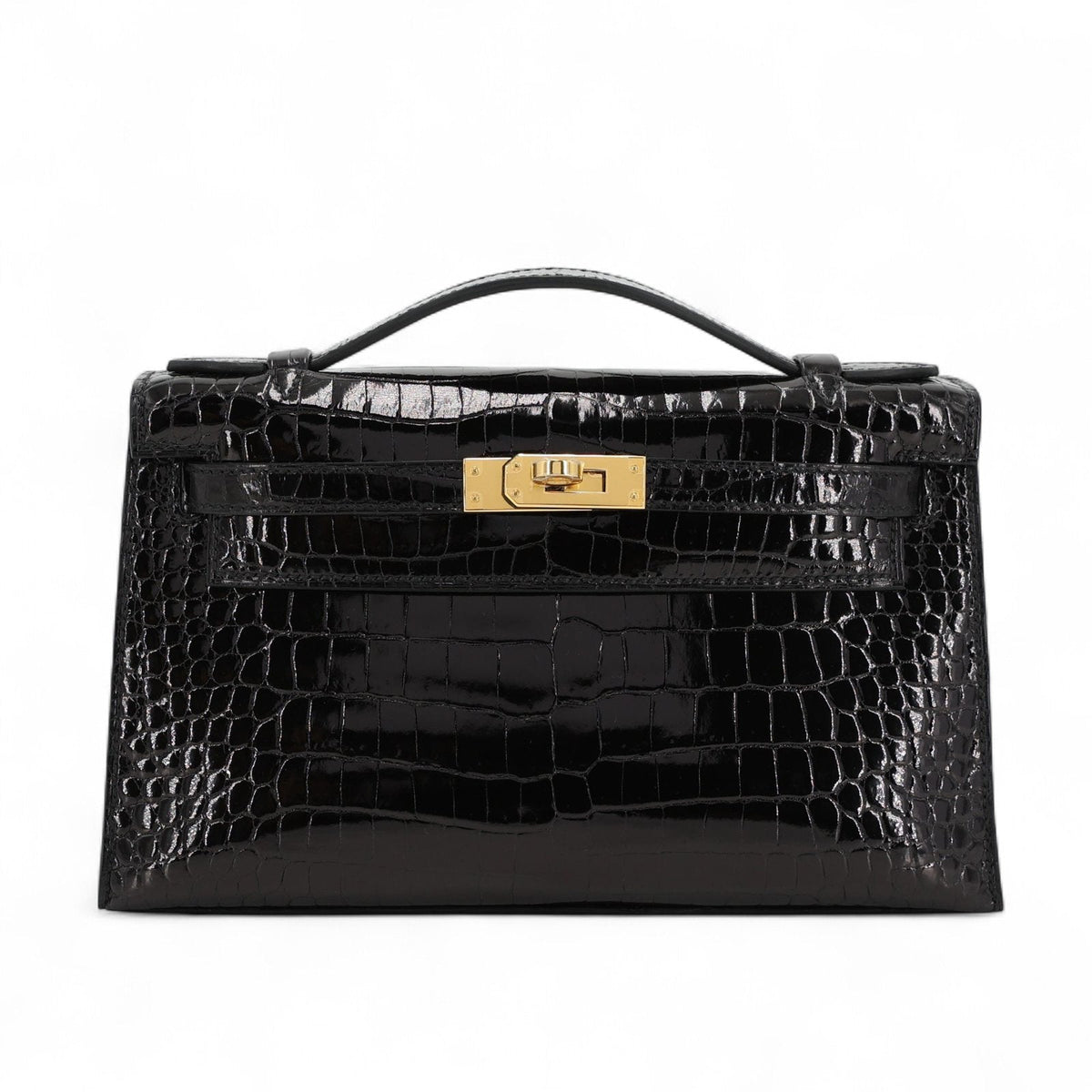 Black Premium Crocodile Clutch - Arvelle Paris