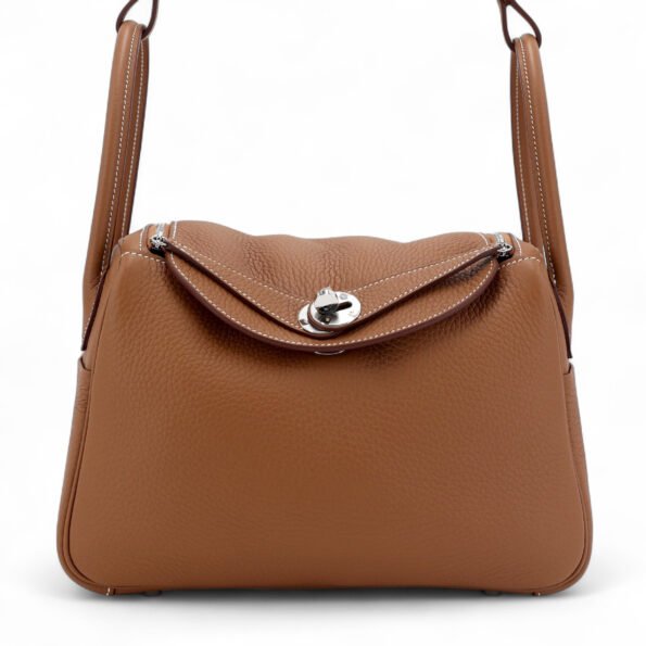 26cm Champagne Gold Soft Grain Calfskin Handbag - Arvelle Paris