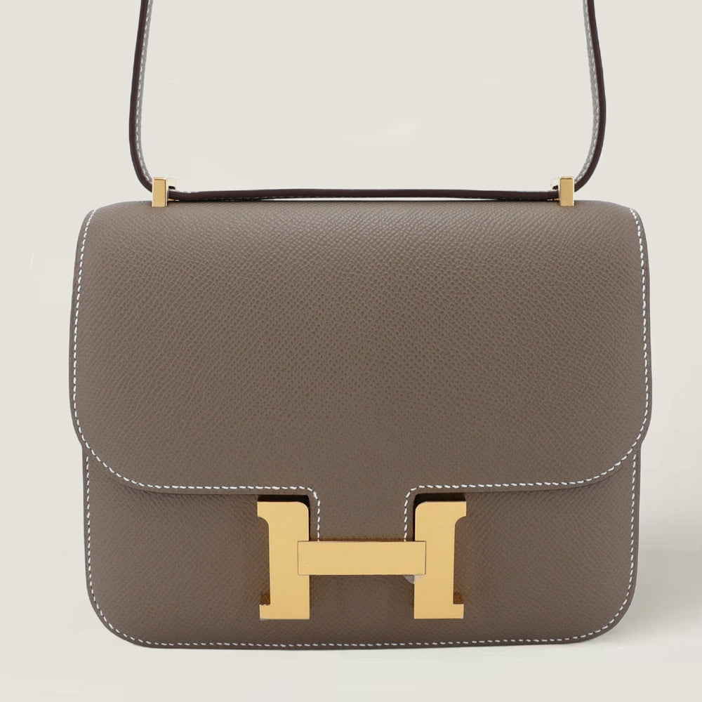 Arvelle Crossbody 19 Taupe Cross-Grain Calfskin - Arvelle Paris
