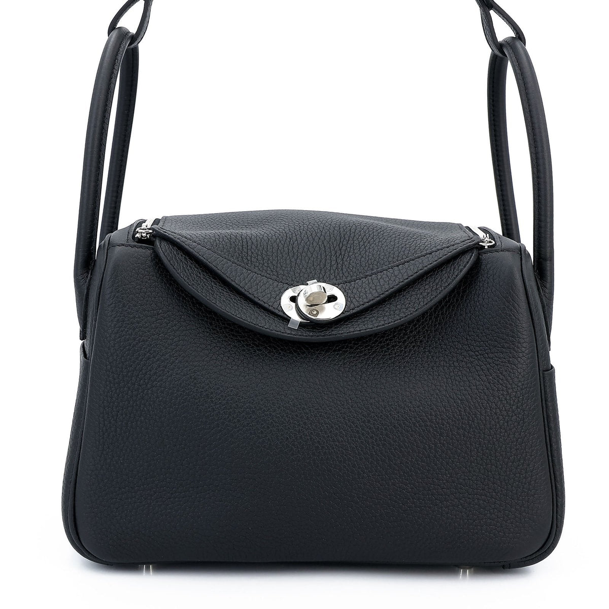 26cm Black Soft Grain Calfskin Handbag - Arvelle Paris