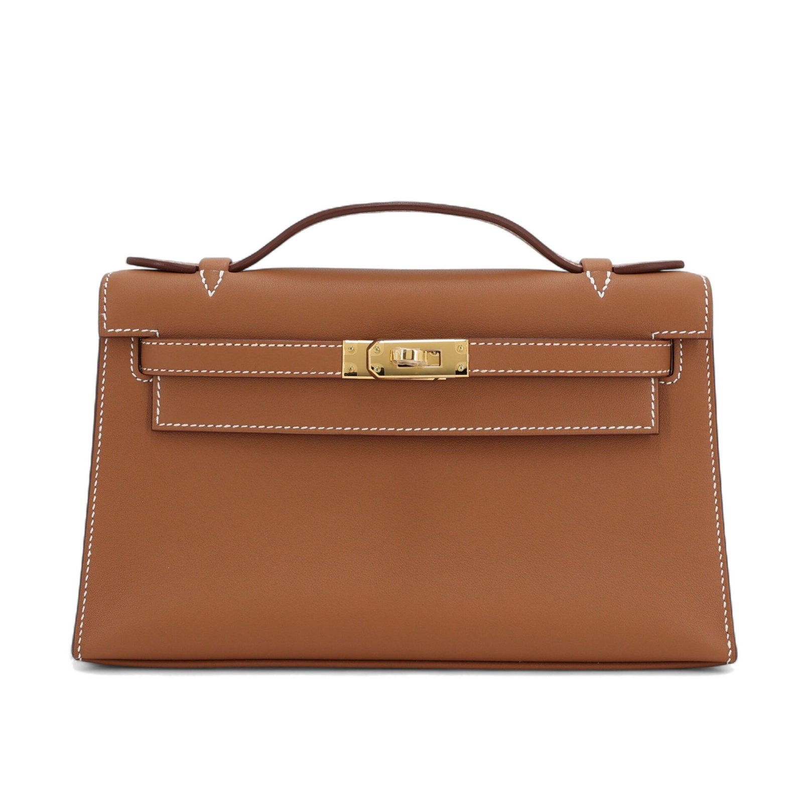 Champagne Gold Smooth Calfskin Clutch - Arvelle Paris