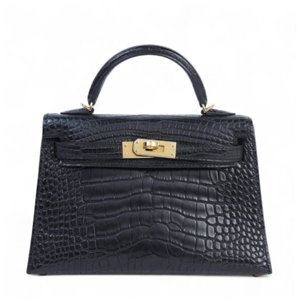Arvelle Compact II Black Matte Alligator Handbag - Arvelle Paris