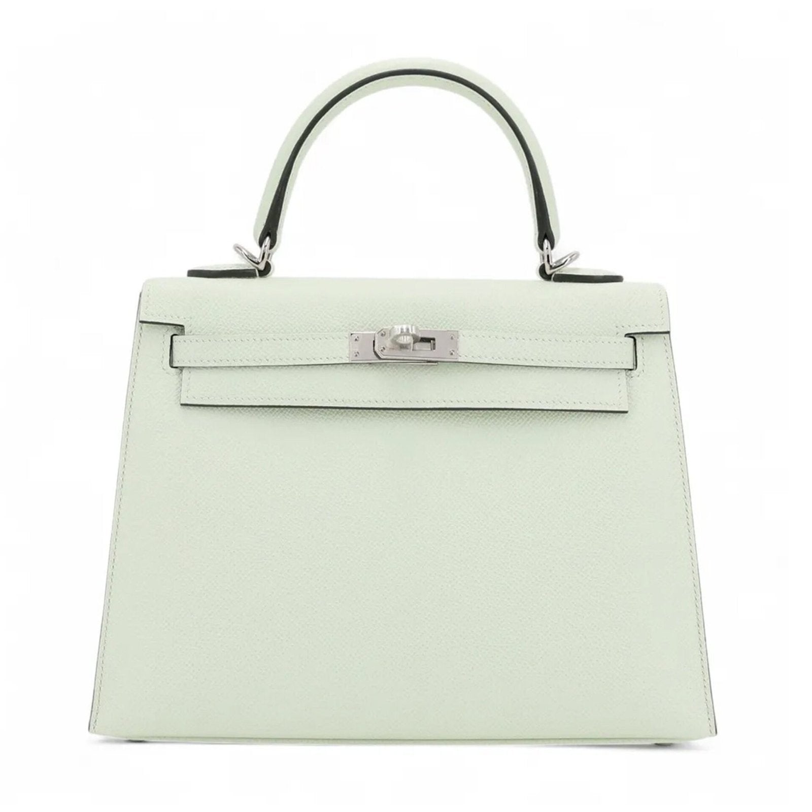 25cm Sparkling Green Cross-Grain Calfskin Handbag - Arvelle Paris