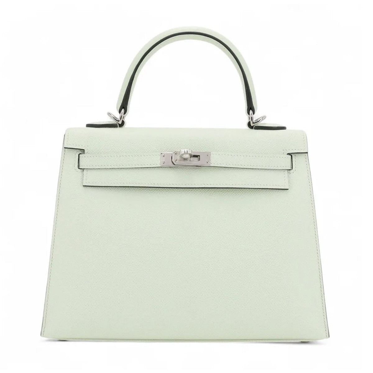 25cm Sparkling Green Cross-Grain Calfskin Handbag - Arvelle Paris