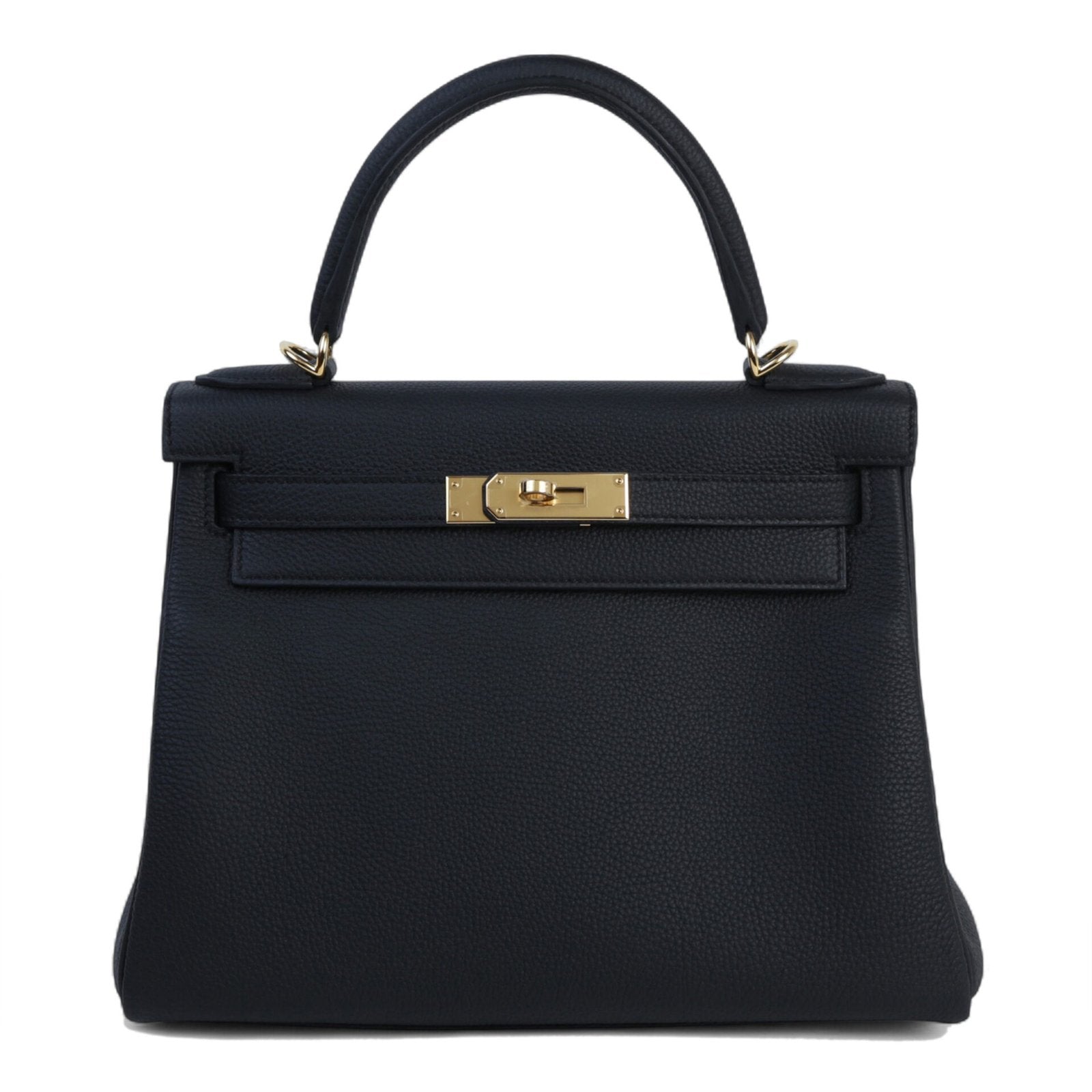 28cm Black Pebbled Calfskin Handbag - Arvelle Paris