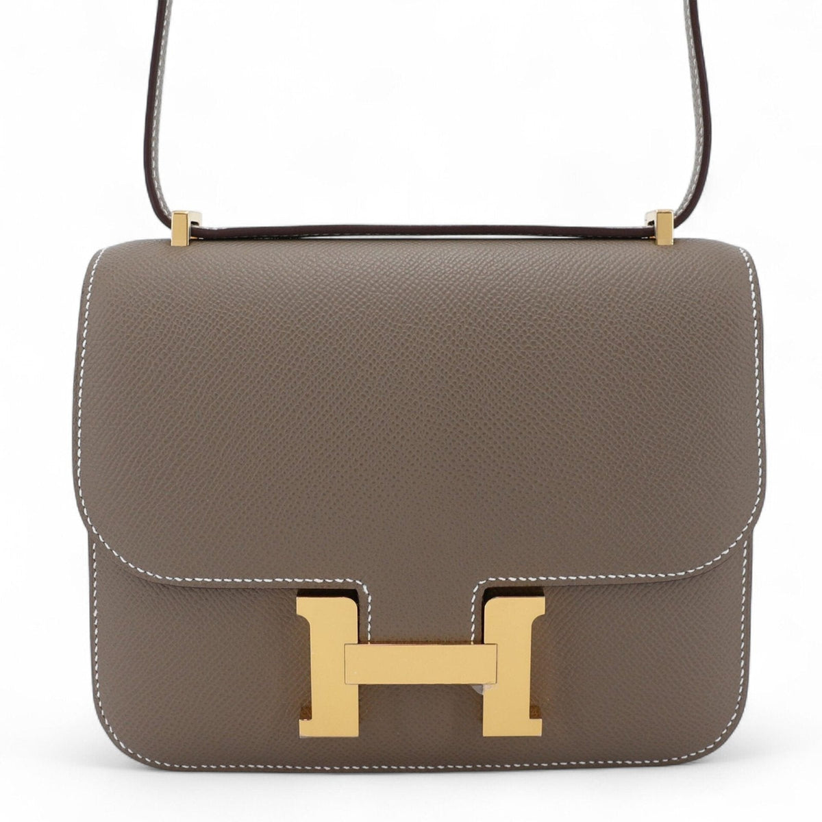 Arvelle Crossbody 19 Taupe Cross-Grain Calfskin - Arvelle Paris