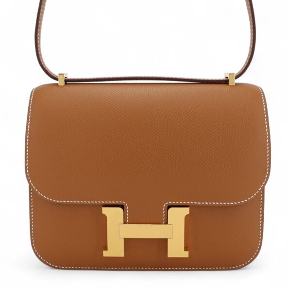 Arvelle Crossbody 19 Champagne Gold Cross-Grain Calfskin - Arvelle Paris