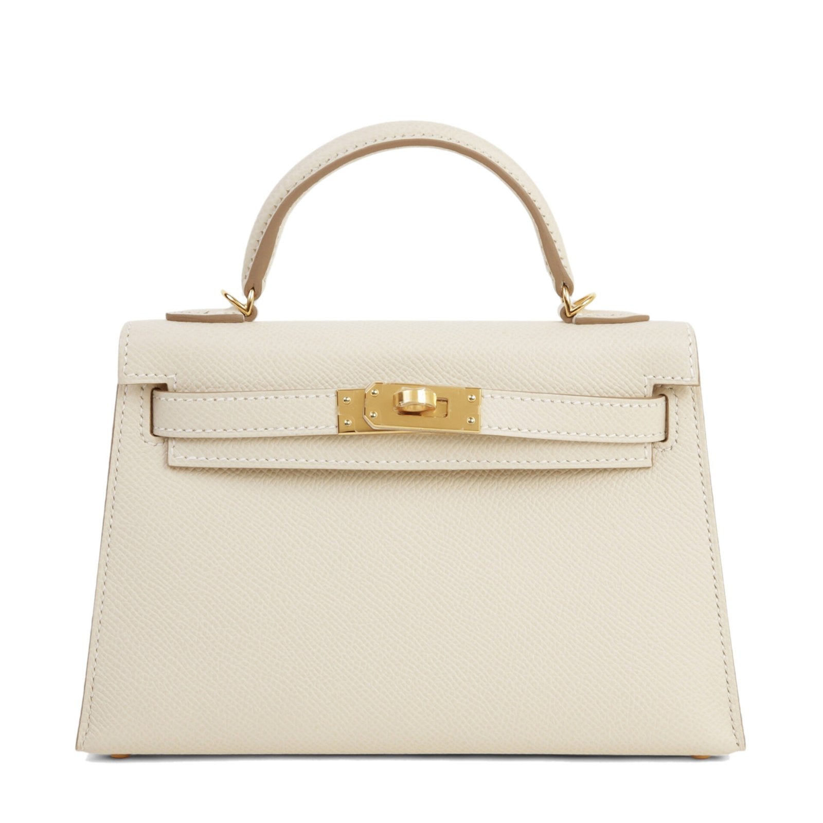 Arvelle Compact II Chalk White Cross-Grain Calfskin Handbag - Arvelle Paris