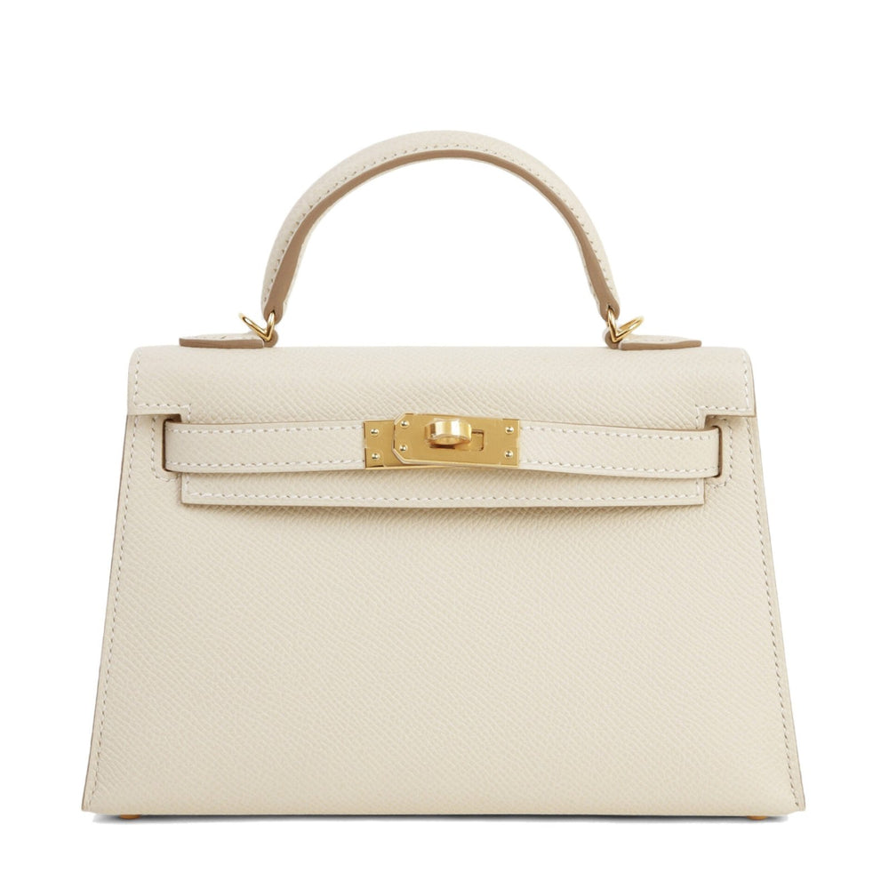 Arvelle Compact II Chalk White Cross-Grain Calfskin Handbag - Arvelle Paris
