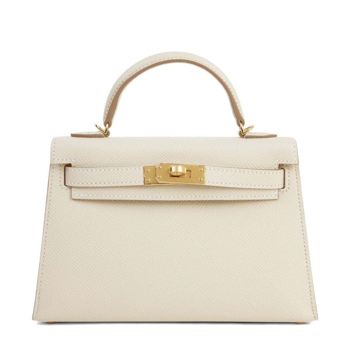 Arvelle Compact II Chalk White Cross-Grain Calfskin Handbag - Arvelle Paris