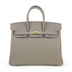 25cm Warm Beige Pebbled Calfskin Handbag - Arvelle Paris