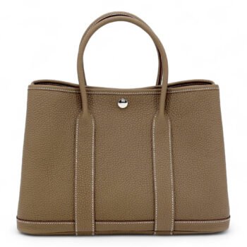 Neo Garden 23 Ebene / Ecru / Beige Canvas & Negonda Leather Tote – Silver Hardware - ArvelleParis
