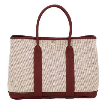 Neo Garden 23 Ebene / Ecru / Beige Canvas & Negonda Leather Tote – Silver Hardware - ArvelleParis