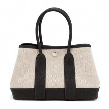 Neo 23 Ebene Ecru Beige Canvas and Negonda Leather Tote - Arvelle Paris