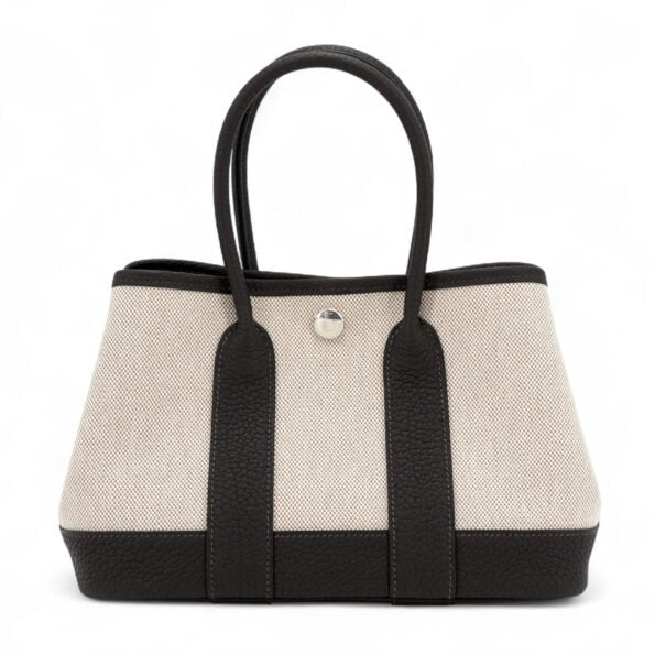 Neo 23 Ebene Ecru Beige Canvas and Negonda Leather Tote - Arvelle Paris
