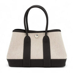 Neo 23 Ebene Ecru Beige Canvas and Negonda Leather Tote - Arvelle Paris