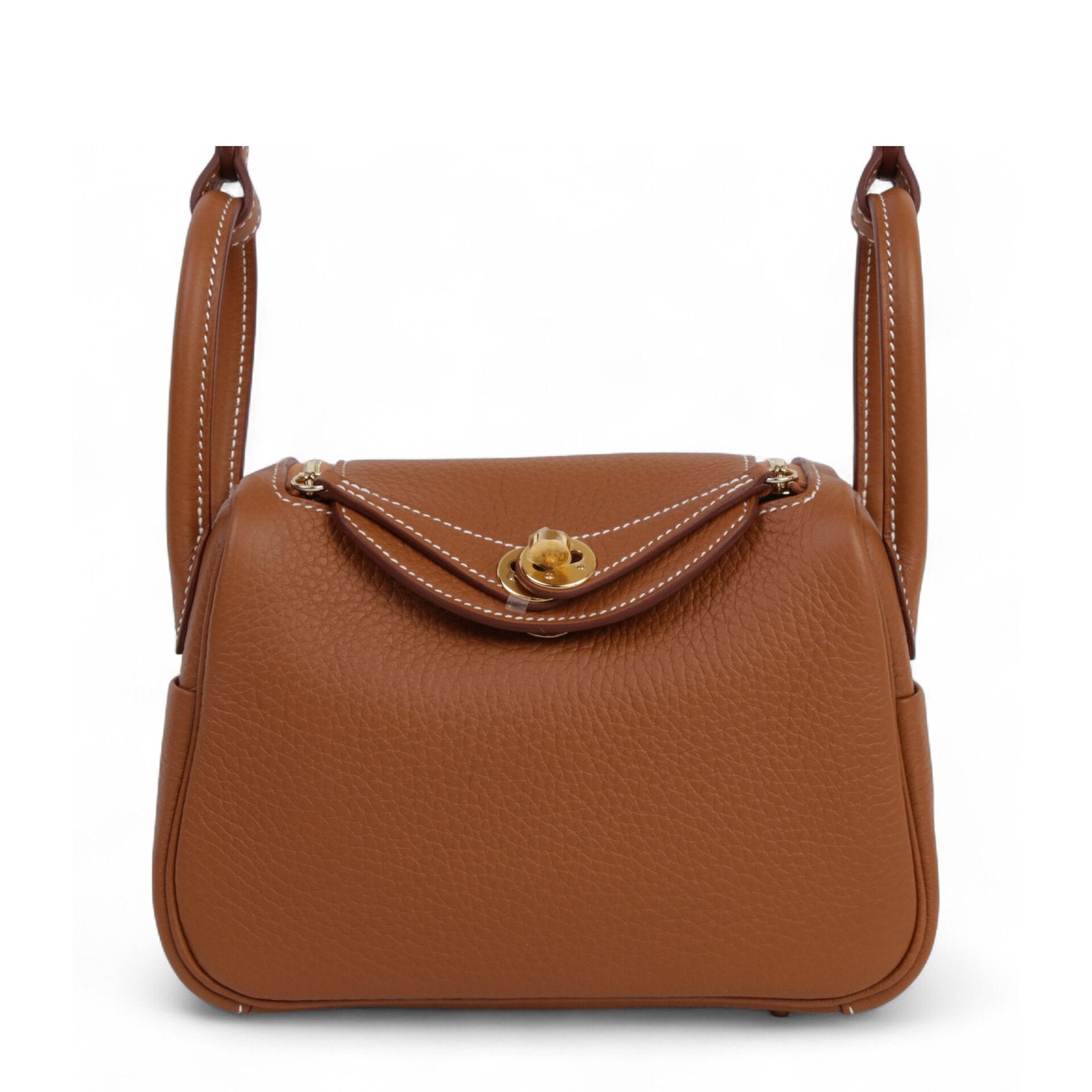 Mini Champagne Gold Soft Grain Calfskin Handbag - Arvelle Paris