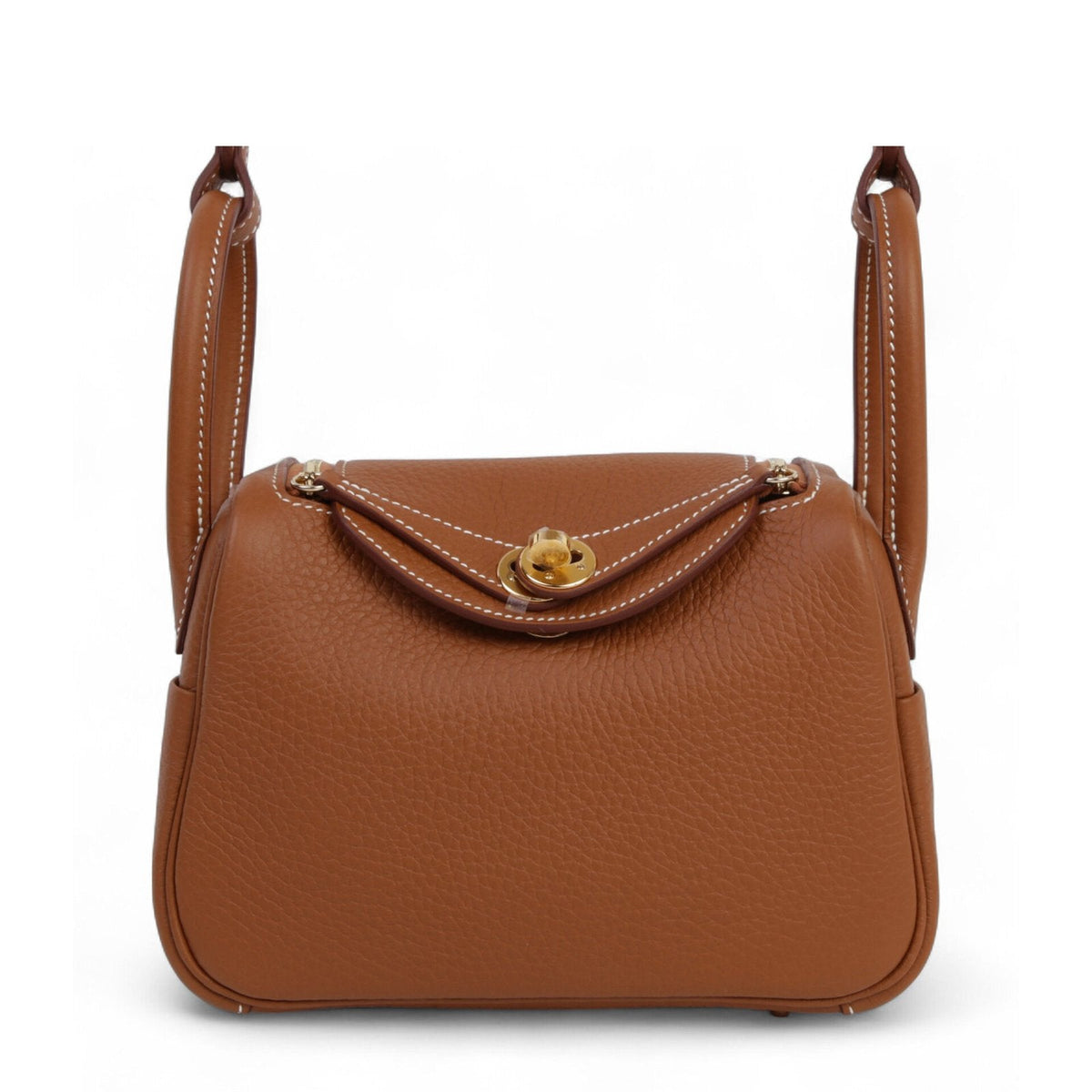 Mini Champagne Gold Soft Grain Calfskin Handbag - Arvelle Paris