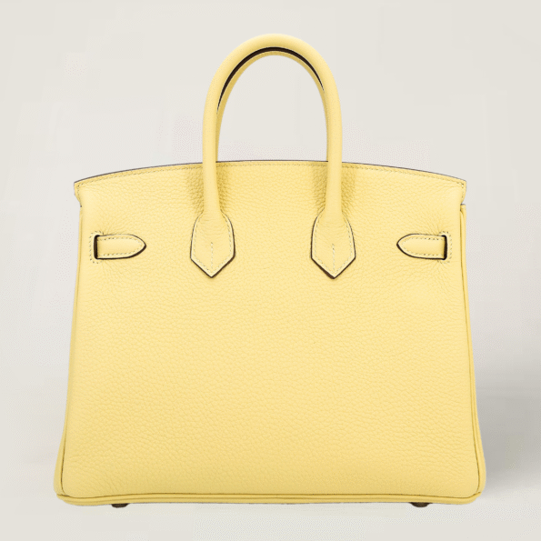 25cm Sunshine Yellow Pebbled Calfskin Handbag - Arvelle Paris